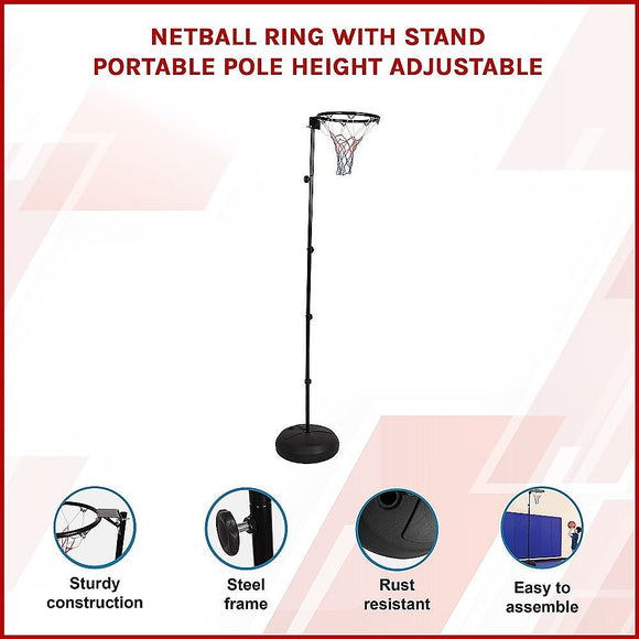 Netball Ring with Stand Portable Pole Height Adjustable - RnR Galore