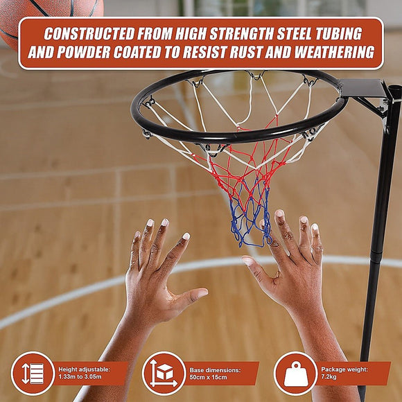 Netball Ring with Stand Portable Pole Height Adjustable - RnR Galore
