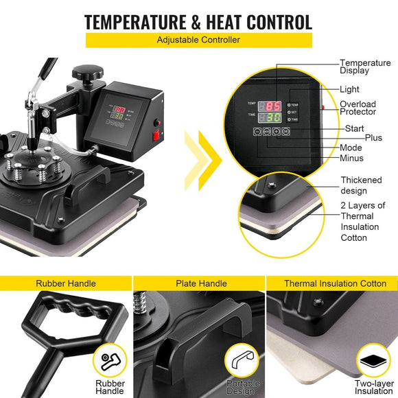 New Digital Clamshell 12" X 15" (29 X 38cm) Heat Transfer Press T-Shirt Sublimation Machine - RnR Galore