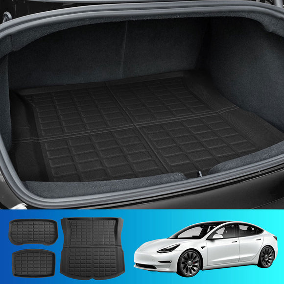NEW Tesla Model 3 Highland 2024 Boot Liner Rear Frunk Cargo Trunk Mats Weisshorn - RnR Galore