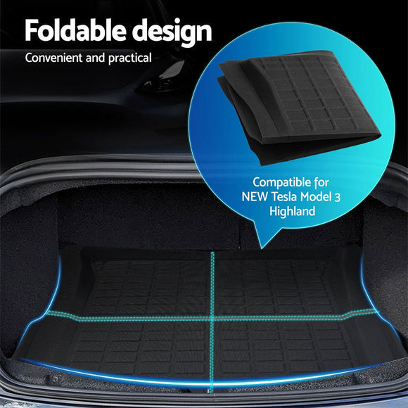 NEW Tesla Model 3 Highland 2024 Boot Liner Rear Frunk Cargo Trunk Mats Weisshorn - RnR Galore