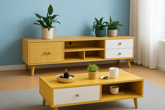 NNECN Modern Living Room TV Stand Table Set - RnR Galore