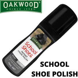Oakwood 75ml School Shoes Instant Liquid Polish - Black Shine - RnR Galore