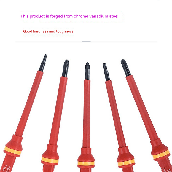 Orange Insulated Screwdriver Set - Multi - Bit Electrician's Tool Kit with Magnetic Tips & Quick - Change Handle(6136) - RnR Galore