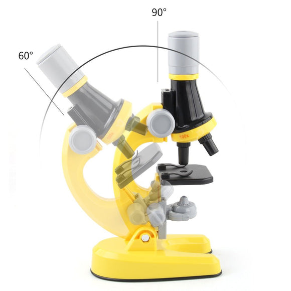 Orange Kids Biological Microscope Kit 100x 400x 1200x LED Magnification STEM Science Toy for School Students with Sample Slides - RnR Galore
