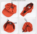 Orange Women's Foldable Sun Visor Cap Quick Dry Packable Empty Top Hat Adjustable Drawstring for Running Hiking and Summer Travel - RnR Galore