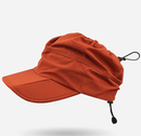 Orange Women's Foldable Sun Visor Cap Quick Dry Packable Empty Top Hat Adjustable Drawstring for Running Hiking and Summer Travel - RnR Galore