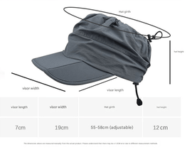 Orange Women's Foldable Sun Visor Cap Quick Dry Packable Empty Top Hat Adjustable Drawstring for Running Hiking and Summer Travel - RnR Galore