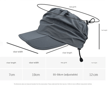 Orange Women's Foldable Sun Visor Cap Quick Dry Packable Empty Top Hat Adjustable Drawstring for Running Hiking and Summer Travel - RnR Galore