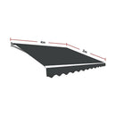 Outdoor Folding Arm Awning Retractable Sunshade Canopy Grey 4.0m x 3.0m - RnR Galore