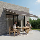 Outdoor Folding Arm Awning Retractable Sunshade Canopy Grey 4.0m x 3.0m - RnR Galore