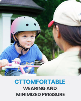 Outdoor Master Youth & Kids Bike Helmet - Adjustable Multi - Sports Skateboard Helmet with Removable Liners for Balance Bike, Toddler Scooter, One Wheel Hoverboard - Blue pink gradient - Small - RnR Galore