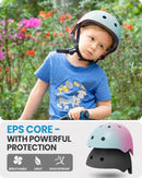 Outdoor Master Youth & Kids Bike Helmet - Adjustable Multi - Sports Skateboard Helmet with Removable Liners for Balance Bike, Toddler Scooter, One Wheel Hoverboard - Blue pink gradient - Small - RnR Galore