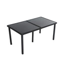 Outdoor Minimalist Black Wicker 6 - Seater Dining Set - RnR Galore
