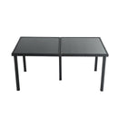 Outdoor Minimalist Black Wicker 6 - Seater Dining Set - RnR Galore