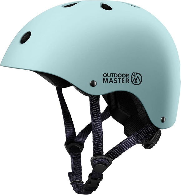 OutdoorMaster Youth & Kids Bike Helmet - Adjustable Multi - Sports Skateboard Helmet with Removable Liners for Balance Bike, Toddler Scooter, One Wheel Hoverboard - Mint Green - Medium - RnR Galore