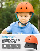 OutdoorMaster Youth & Kids Bike Helmet - Adjustable Multi - Sports Skateboard Helmet with Removable Liners for Balance Bike, Toddler Scooter, One Wheel Hoverboard - Orange - Large - RnR Galore