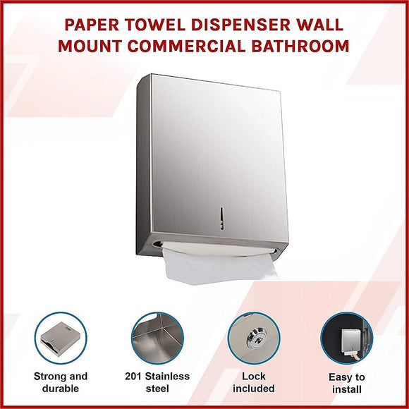Paper Towel Dispenser Wall Mount Commercial Bathroom - RnR Galore