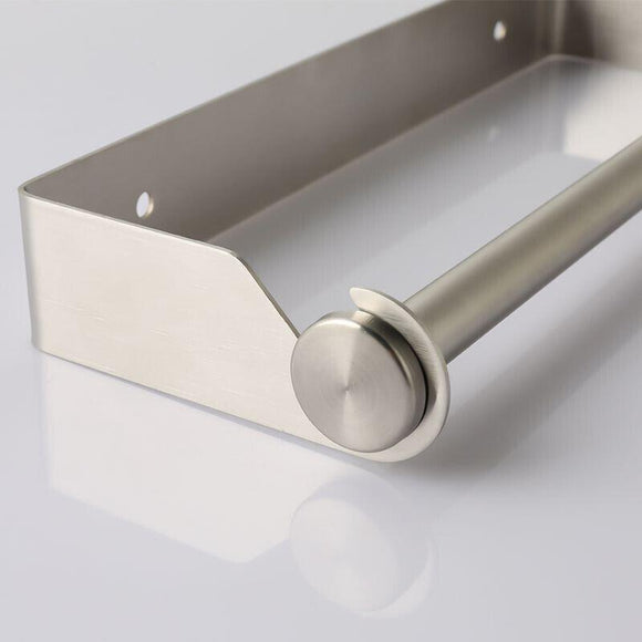 Paper Towel Holder Under Cabinet Wall Mount Stainless Steel Rack Kitchen - Silver - RnR Galore