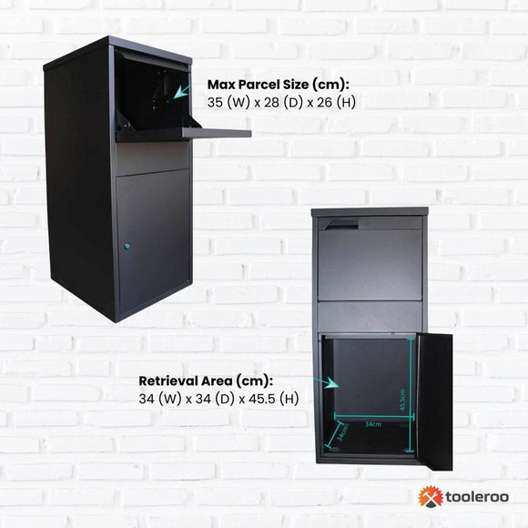 Parcel Delivery Drop Box Mailbox - Home Package Post Locker 41.5x38.5x102.5cm - RnR Galore