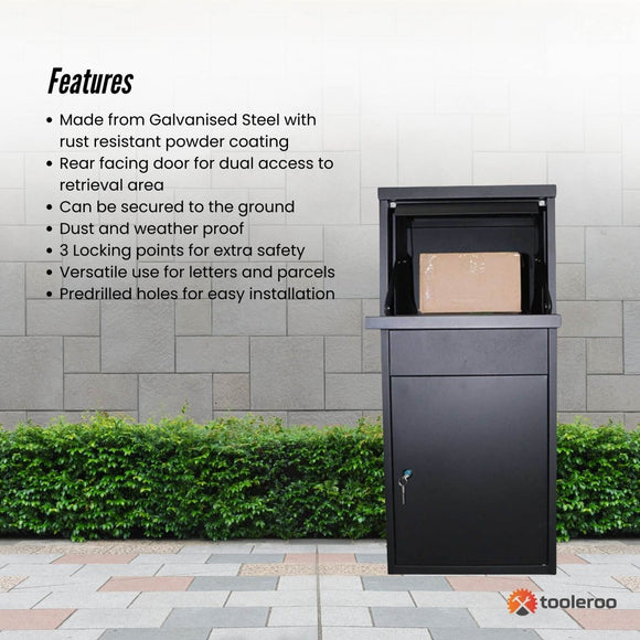 Parcel Delivery Drop Box Mailbox - Home Package Post Locker 41.5x38.5x102.5cm - RnR Galore