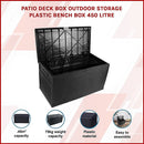 Patio Deck Box Outdoor Storage Plastic Bench Box 450 Litre - RnR Galore