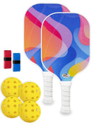 Pickleball Paddle Set with 4 Balls – Fiberglass Surface, Lightweight Grip | Indoor & Outdoor Play - RnR Galore