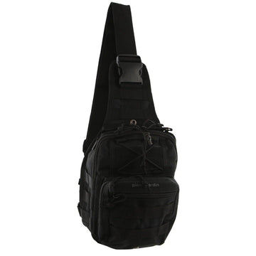 Pierre Cardin Cross Body Tactical Sling Bag Rucksack Army Style in Black - RnR Galore