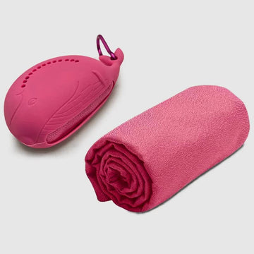 Pink 2 - PCS Smart Whale Silicone Case Quick - Dry Towel Set - Portable & Cooling for Gym & Travel - RnR Galore