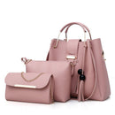 Pink Chic 3 - Piece Women's Handbag Set - PU Leather Tote, Crossbody Bag & Clutch Purse - RnR Galore