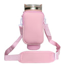 Pink Crossbody Tumbler Carrier with Detachable Wallet Pouch and Adjustable Strap - RnR Galore