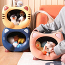 Pink Cute Cat - Themed Stackable Storage Bin - Multi - purpose Pet Bed & Toy Organizer - RnR Galore