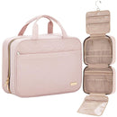 Pink Large Capacity Hanging Toiletry Bag for Women(30.5 x 22.5 x 12 cm) - Checked Pattern Waterproof Cosmetic Organizer, Dry/Wet Separation & Multi - Compartment - RnR Galore