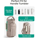 Pink Nylon Quilted Insulated Water Bottle Bag for 18 - 64oz Flask - Lightweight Sports & Travel Puffer Shockproof Protective Pouch - RnR Galore