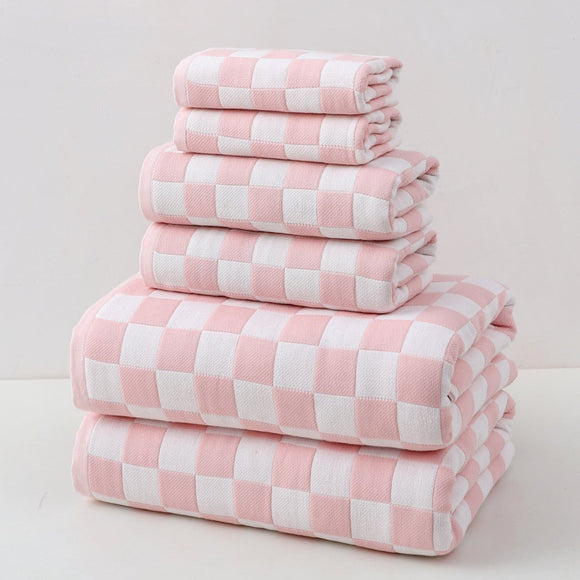 Pink Ultra - Soft 100% Cotton Gauze 6 - Piece Towel Set | Absorbent & Quick - Dry Bath Towel - RnR Galore