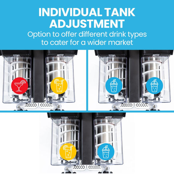 POLYCOOL 6L Double Tank Slushie Machine, Independent Digital Control Slushy Maker - RnR Galore