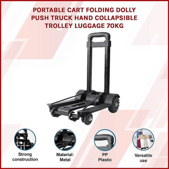 Portable Cart Folding Dolly Push Truck Hand Collapsible Trolley Luggage 70Kg - RnR Galore