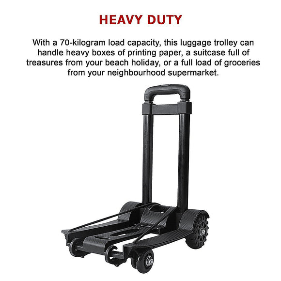 Portable Cart Folding Dolly Push Truck Hand Collapsible Trolley Luggage 70Kg - RnR Galore