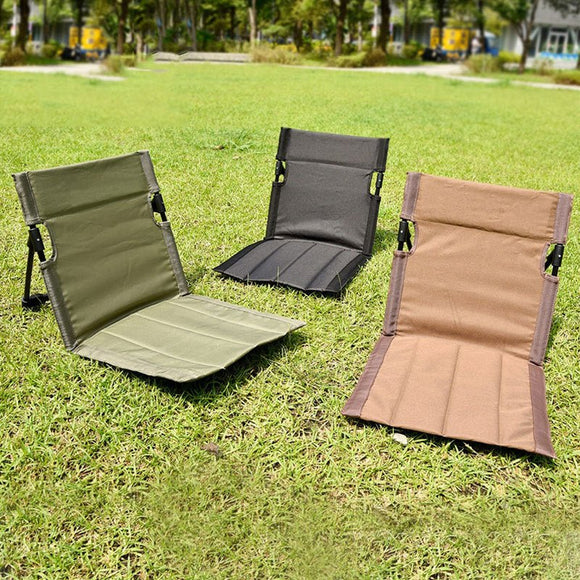 Portable Folding Beach Chair - Reclining Outdoor Seat 68x39.5x40.5cm with Carry Bag in black - RnR Galore