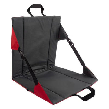 Portable Folding Stadium Seat Cushion with Back Support Lightweight Outdoor Chair for Camping Concerts Hiking Beach Bleachers Grey and Red - RnR Galore