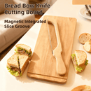 Portable Magnetic Bread Slicing Set: Serrated Toast Knife with Integrated Wooden Cutting Board - RnR Galore