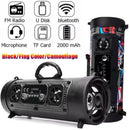 Portable Wireless Speaker - FM Radio, USB/TF Playback, AUX Input, Microphone Support & 2000mAh Battery(Camouflage) - RnR Galore