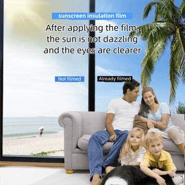 Premium 6 - Layer Sliver Window Film for Home/Office – Reflective One - Way Privacy, 50cm x 2m One Roll, UPF 50+ UV Block,With Full Install Tools - RnR Galore