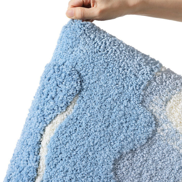 Premium Bath Mat with 8X Water Absorption & Non - Slip Base(Footprints by the seaside) - RnR Galore