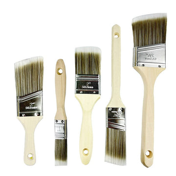 Professional 5 - Piece Paint Brush Set - Includes Angled & Flat Brushes for a Perfect Finish on Walls & Trim - RnR Galore