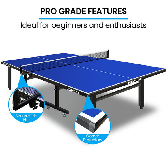 Proflex Table Tennis Table, with 4 Player Ping Pong Paddle and Pingpong Ball Pack - RnR Galore