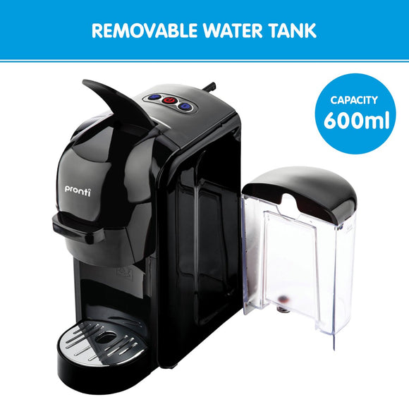 Pronti HomeMaid 3 - in - 1 Coffee Machine Multi - Capsule Pods and Ground Coffee Nespresso & Caffitaly Compatible CM - 511HM - RnR Galore