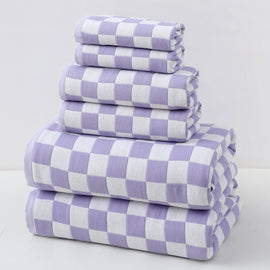 Purple Ultra - Soft 100% Cotton Gauze 6 - Piece Towel Set | Absorbent & Quick - Dry Bath Towel - RnR Galore
