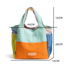 Purple Vibrant Colorblock Foldable Tote Bag Lightweight Reusable Shopping Shoulder Bag - RnR Galore