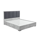 Queen Bed Frame Fabric Upholstery MDF in Cement Colour - RnR Galore